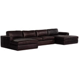 Colt 3 Piece Leather U Sectional, Heirloom Cigar by Four Hands
