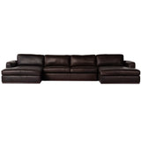 Colt 3 Piece Leather U Sectional, Heirloom Cigar by Four Hands