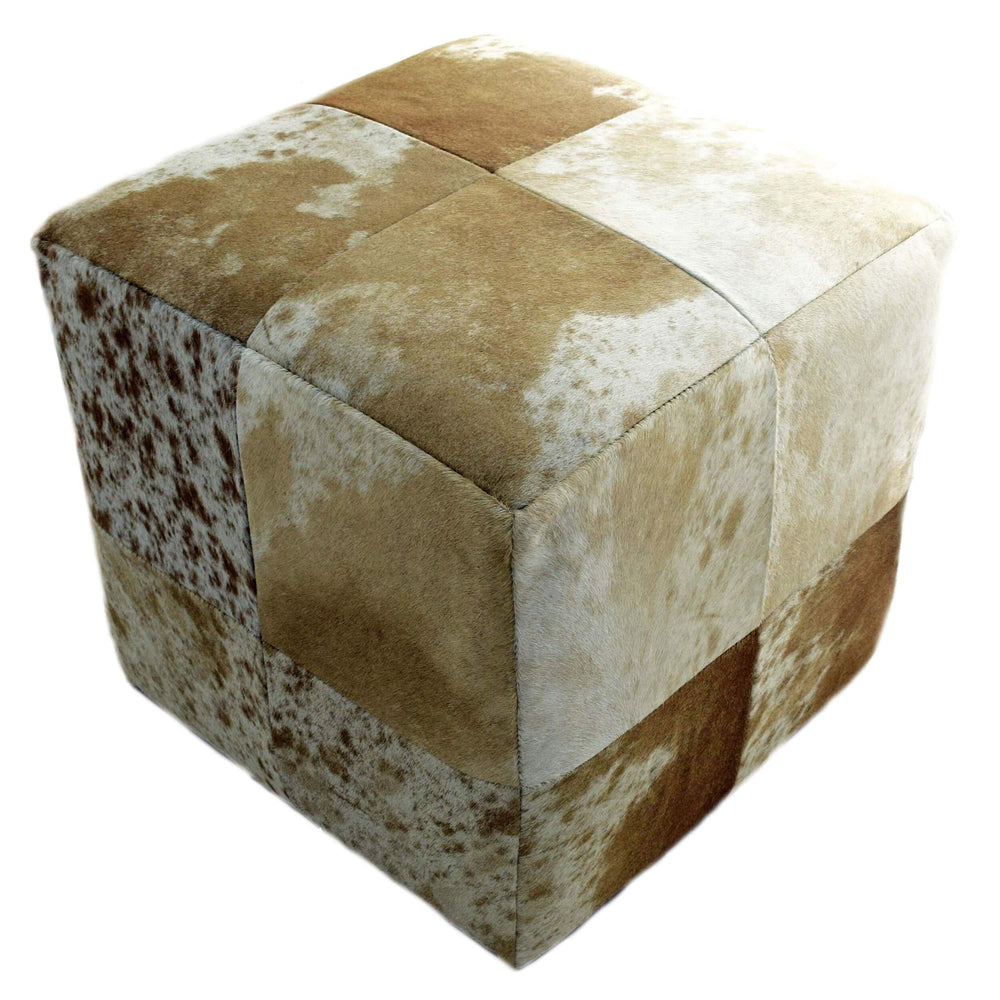 Cowhide Pouf, Speckled Brown - Furniture - Chairs - High Fashion Home