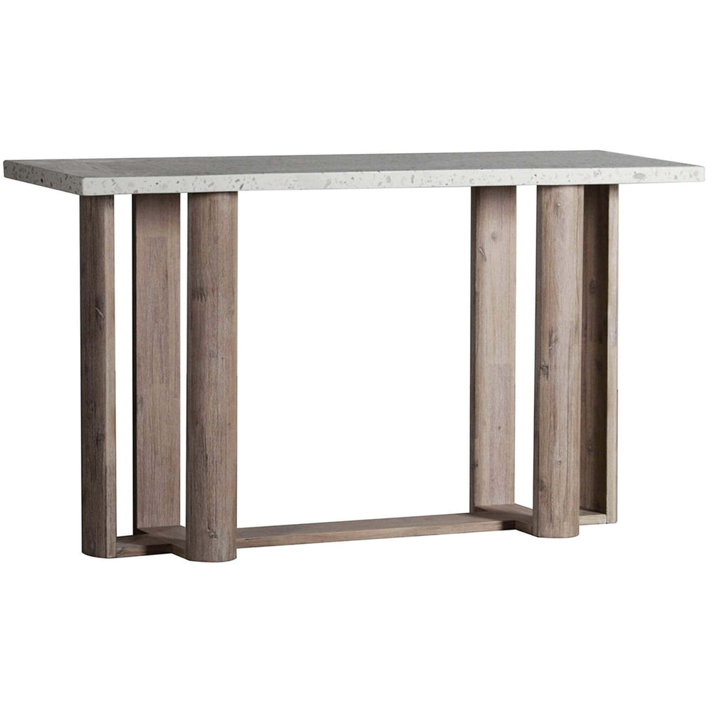 Durano Console Table, White Terrazzo-Furniture - Accent Tables-High Fashion Home