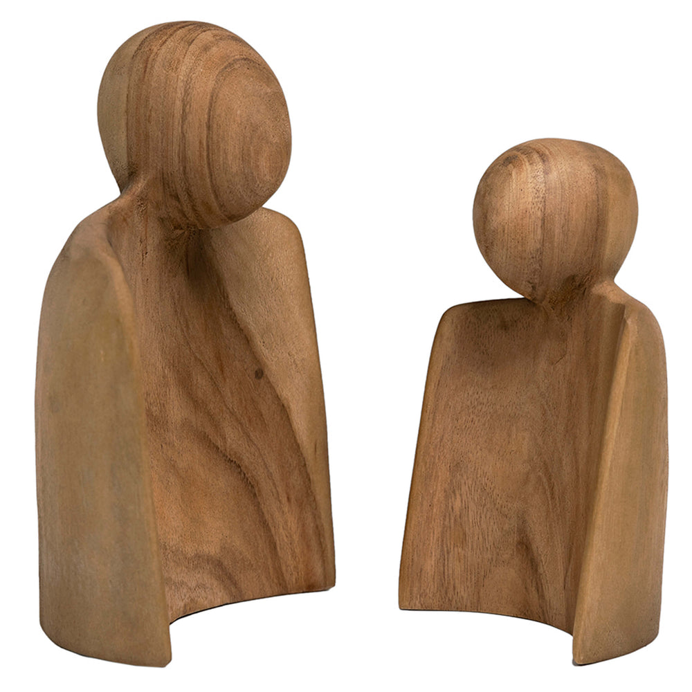 Wood Sculpture, Natural, Set of 2-Accessories-High Fashion Home