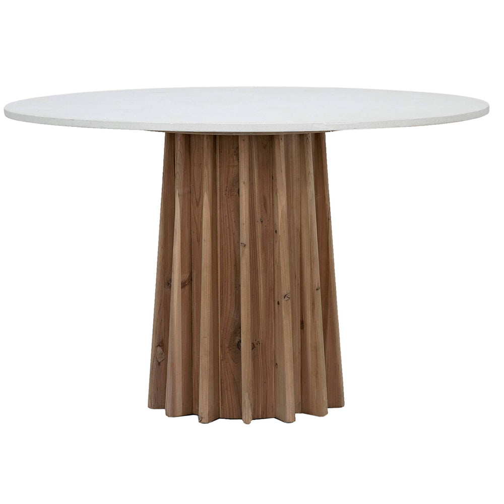 Adonis Dining Table, White Concrete-Furniture - Dining-High Fashion Home