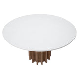 Adonis Dining Table, White Concrete-Furniture - Dining-High Fashion Home