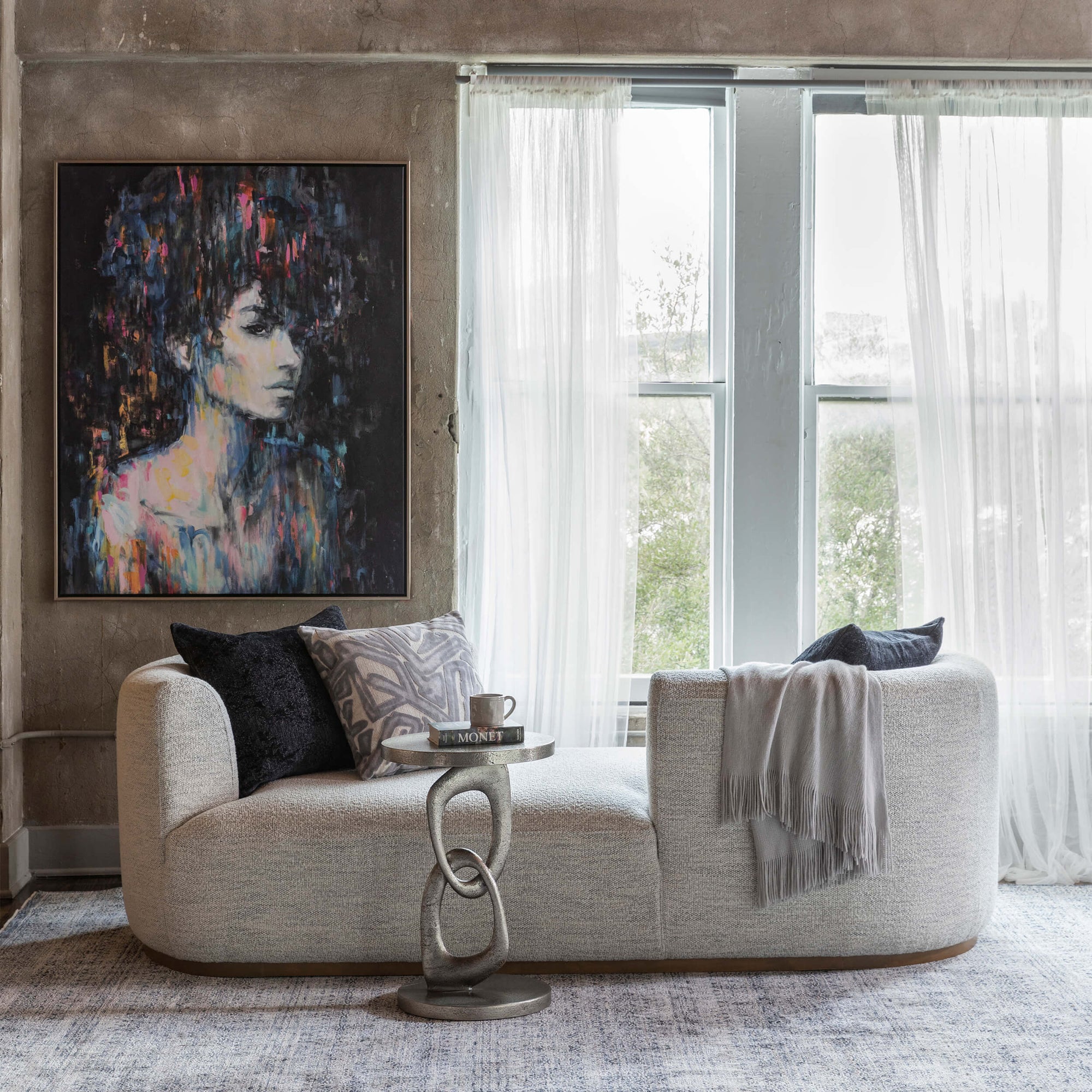Deandra Tete a Tete Chaise, Merino Cotton – High Fashion Home