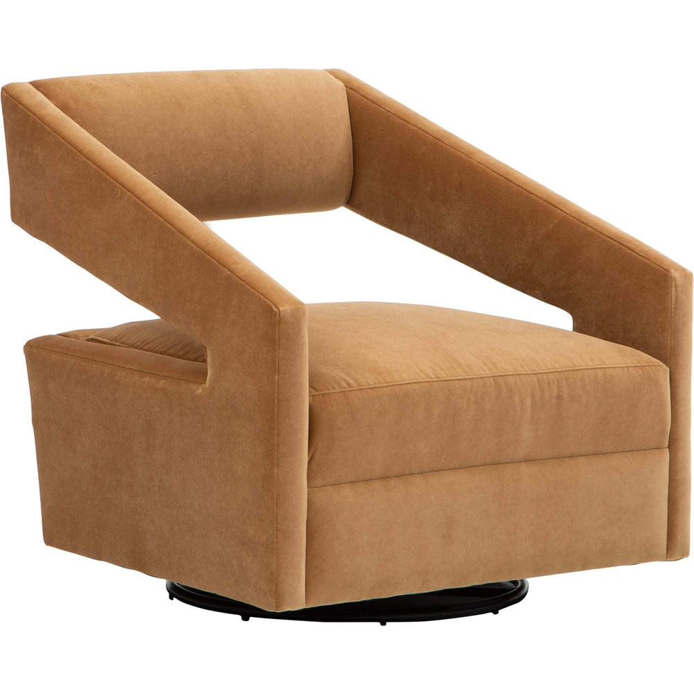 Decker Swivel Chair, Banks Camel-Furniture - Chairs-High Fashion Home