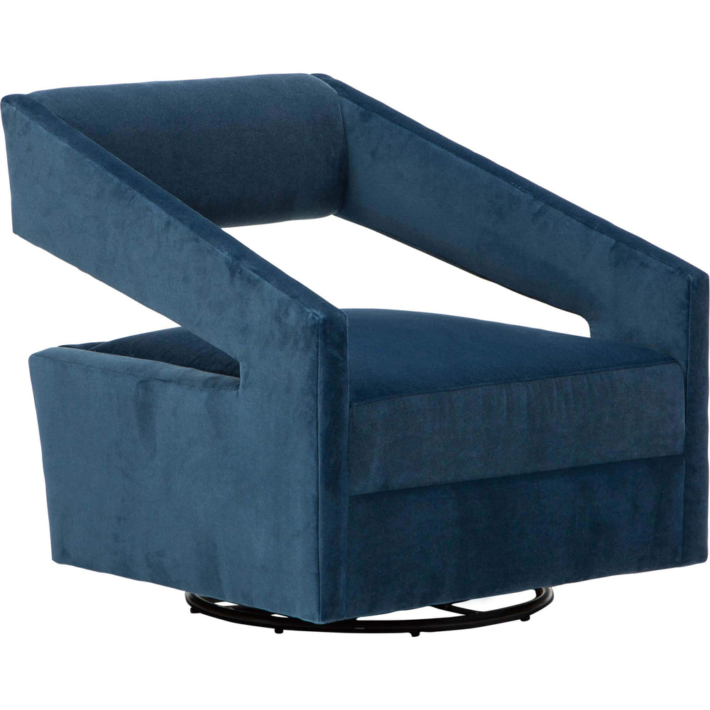 Decker Swivel Chair, Banks Denim-Furniture - Chairs-High Fashion Home