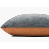 Loloi Magnolia Home Denim and Tan Lumbar Pillow-Accessories-High Fashion Home