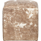 Distressed Leather Pouf, Dark - Furniture - Chairs - High Fashion Home