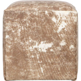 Distressed Leather Pouf, Dark - Furniture - Chairs - High Fashion Home