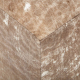 Distressed Leather Pouf, Dark - Furniture - Chairs - High Fashion Home