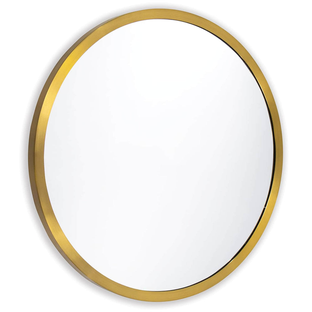 Doris Round Mirror, Natural Brass-Accessories-High Fashion Home