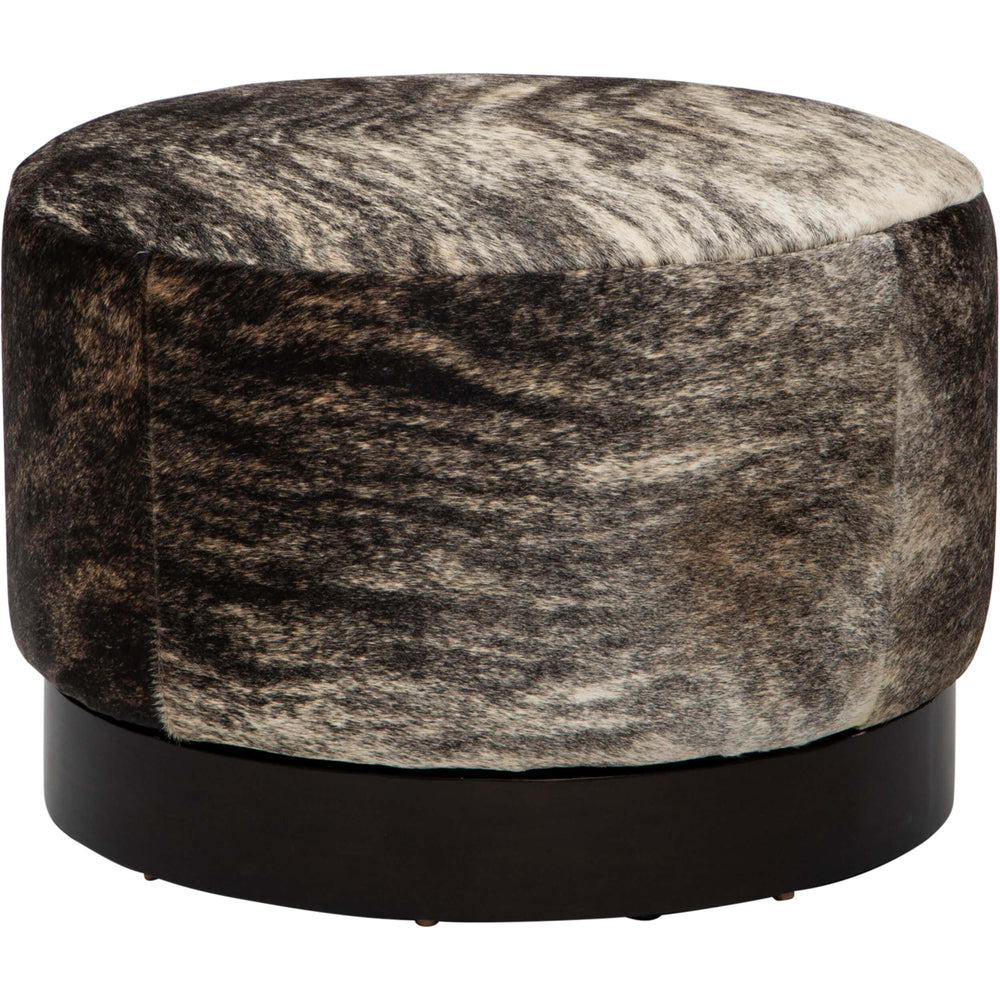 Eastwood Swivel Cowhide Ottoman, Brindle Grey High Fashion Home