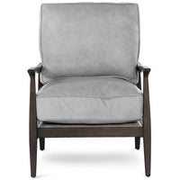 Fedele Leather Chair, Saloon Light Grey-Furniture - Chairs-High Fashion Home
