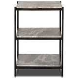 Felix Nightstand, Canyon Marble/Hammered Grey