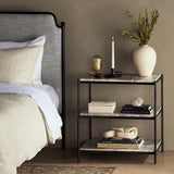 Felix Nightstand, Canyon Marble/Hammered Grey