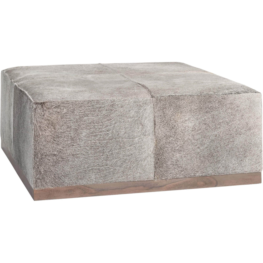 Felix Large Leather Ottoman, Frosted Hide - Furniture - Chairs - High Fashion Home