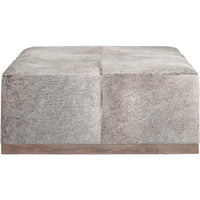 Felix Large Leather Ottoman, Frosted Hide - Furniture - Chairs - High Fashion Home