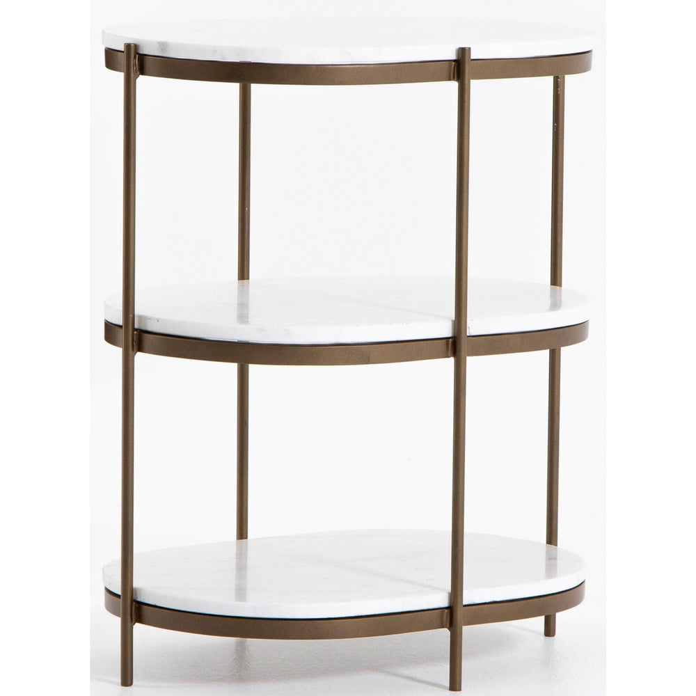 Felix Oval Nightstand, Antique Brass - Furniture - Bedroom - High Fashion Home