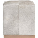 Felix Small Leather Ottoman, Frosted Hide - Furniture - Chairs - High Fashion Home