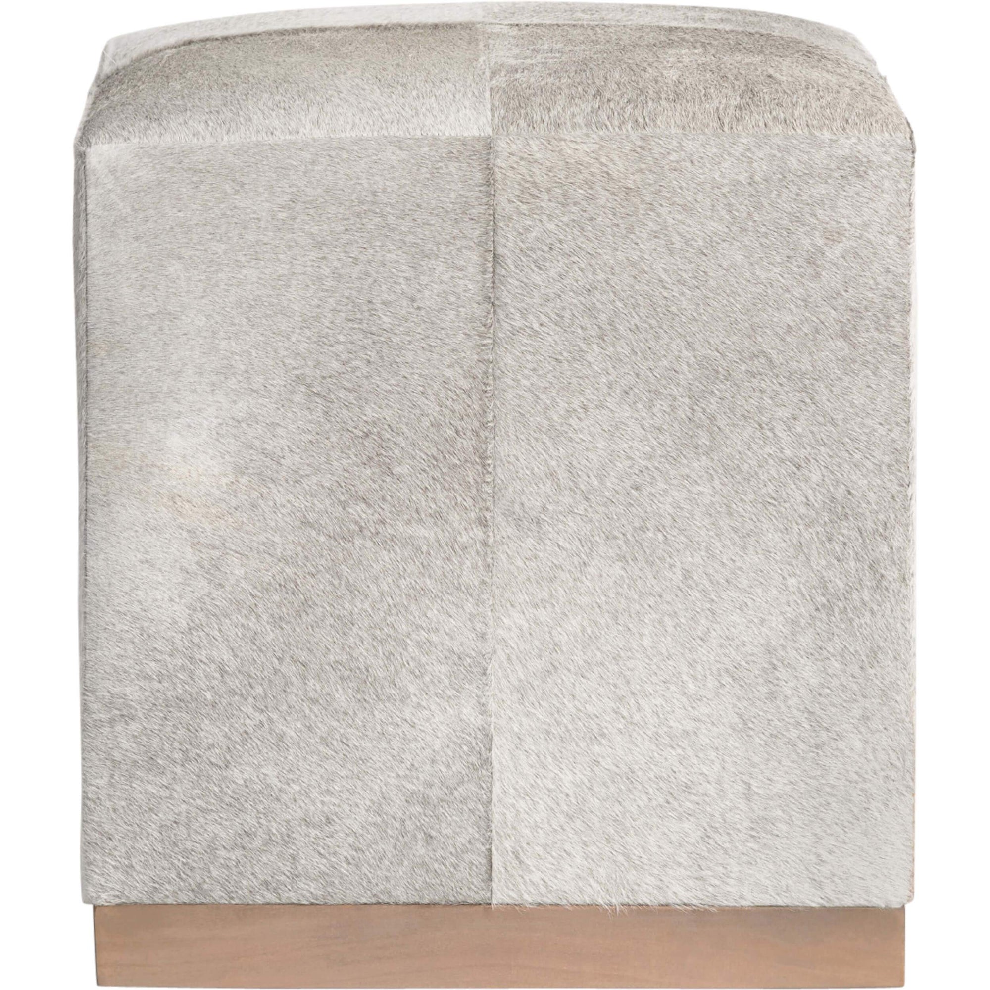 Felix small leather ottoman frosted hide high fashion home