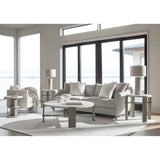 Foundations Round Cocktail Table, Linen-Furniture - Accent Tables-High Fashion Home