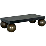 Cosmo Coffee Table, Black Metal w/Aged Brass Finish Legs-High Fashion Home