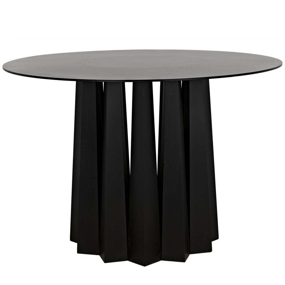 Column Dining Table, Black Steel-High Fashion Home