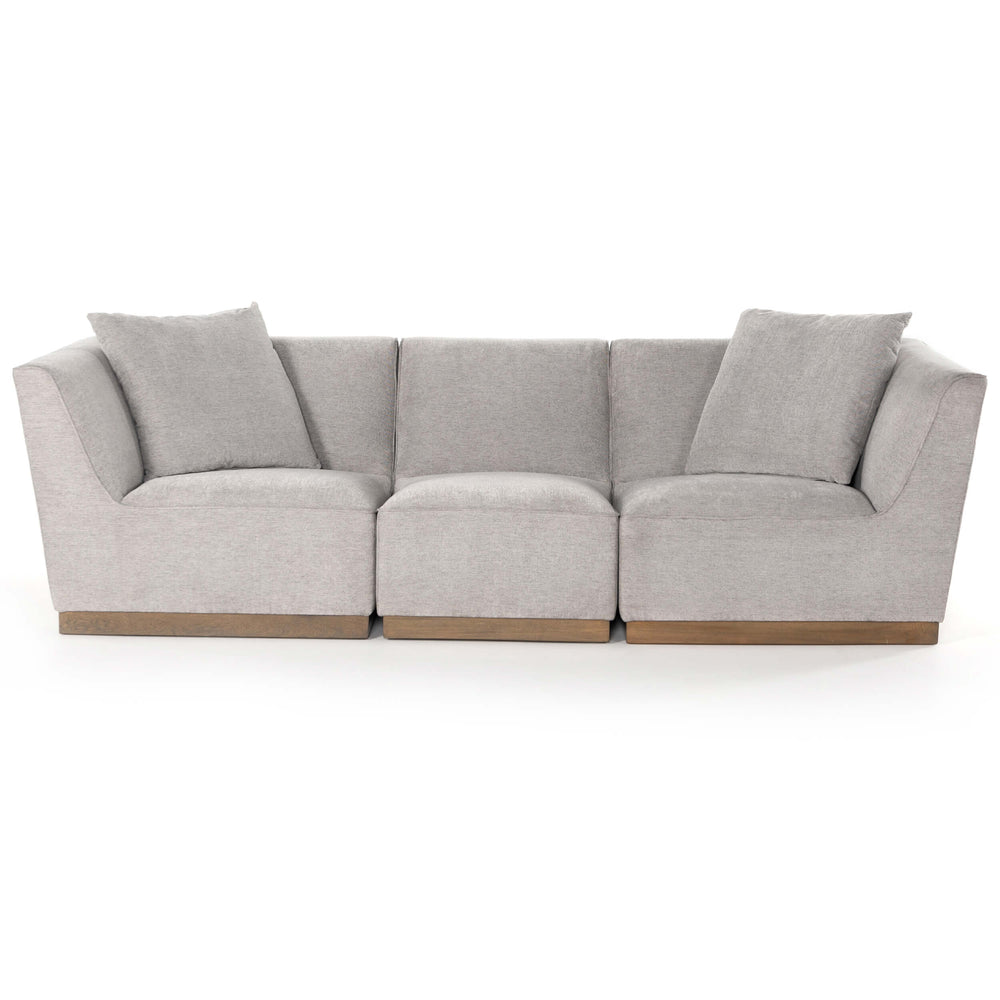 Gentry 3 Piece Sectional, Merit Platinum-Furniture - Sofas-High Fashion Home