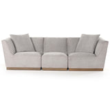 Gentry 3 Piece Sectional, Merit Platinum-Furniture - Sofas-High Fashion Home