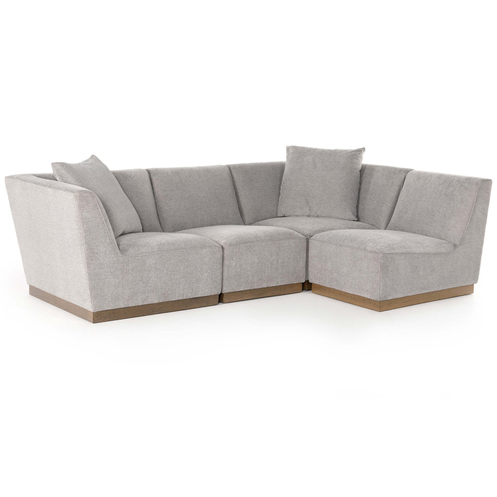 Gentry 4 Piece Sectional, Merit Platinum-Furniture - Sofas-High Fashion Home