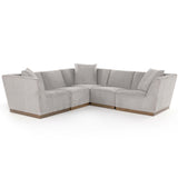 Gentry 5 Piece Sectional, Merit Platinum-Furniture - Sofas-High Fashion Home