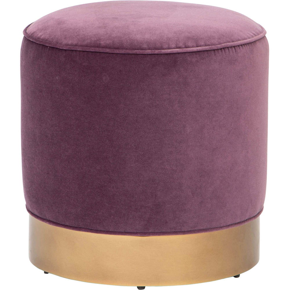 Gigi Swivel Ottoman, Aubergine - Furniture - Chairs - High Fashion Home