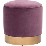 Gigi Swivel Ottoman, Aubergine - Furniture - Chairs - High Fashion Home