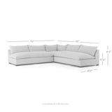 Grant Armless Sectional, Ashby Oatmeal-Furniture - Sofas-High Fashion Home