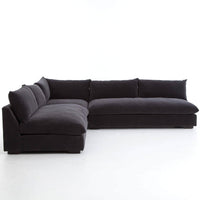 Grant Armless Sectional, Henry Charcoal-Furniture - Sofas-High Fashion Home