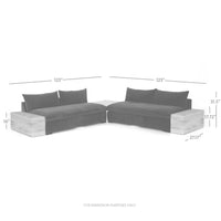 Grant Sectional w/Tables, Bleached Yukas Resin-Furniture - Sofas-High Fashion Home