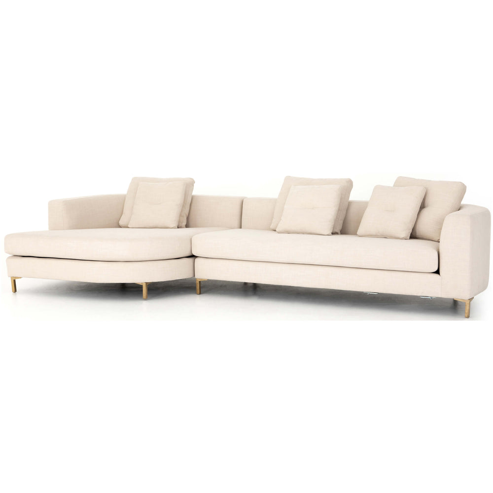 Greer LAF Sectional with Rounded Chaise - Modern Furniture - Sectionals - High Fashion Home