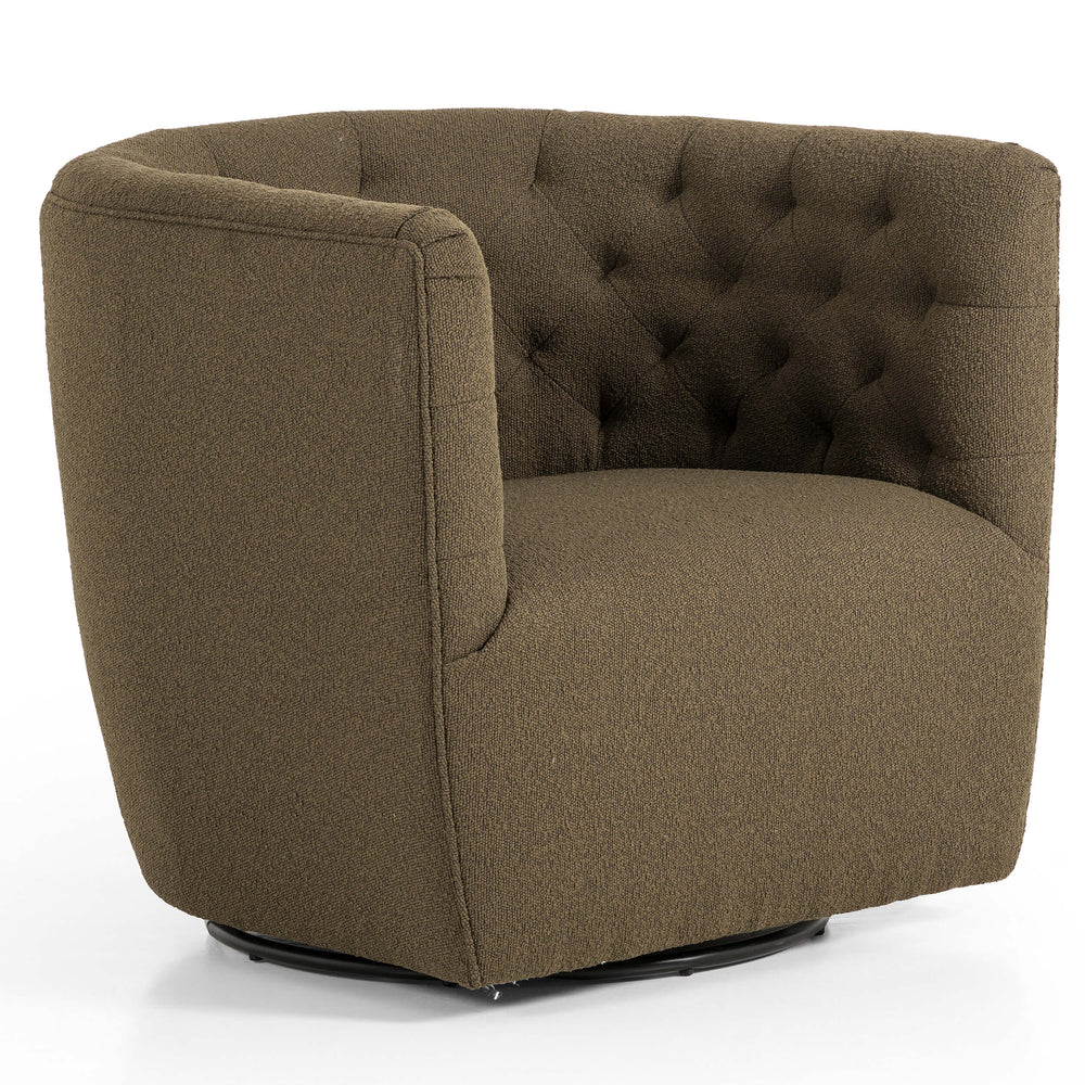 Hanover Swivel Chair, Fiqa Boucle Olive by Four Hands