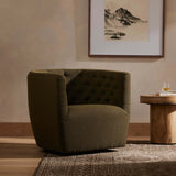 Hanover Swivel Chair, Fiqa Boucle Olive