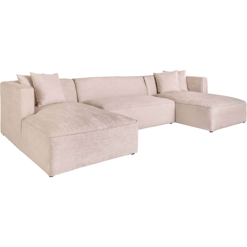 Haven Sectional, Champagne Twill - Modern Furniture - Sectionals - High Fashion Home