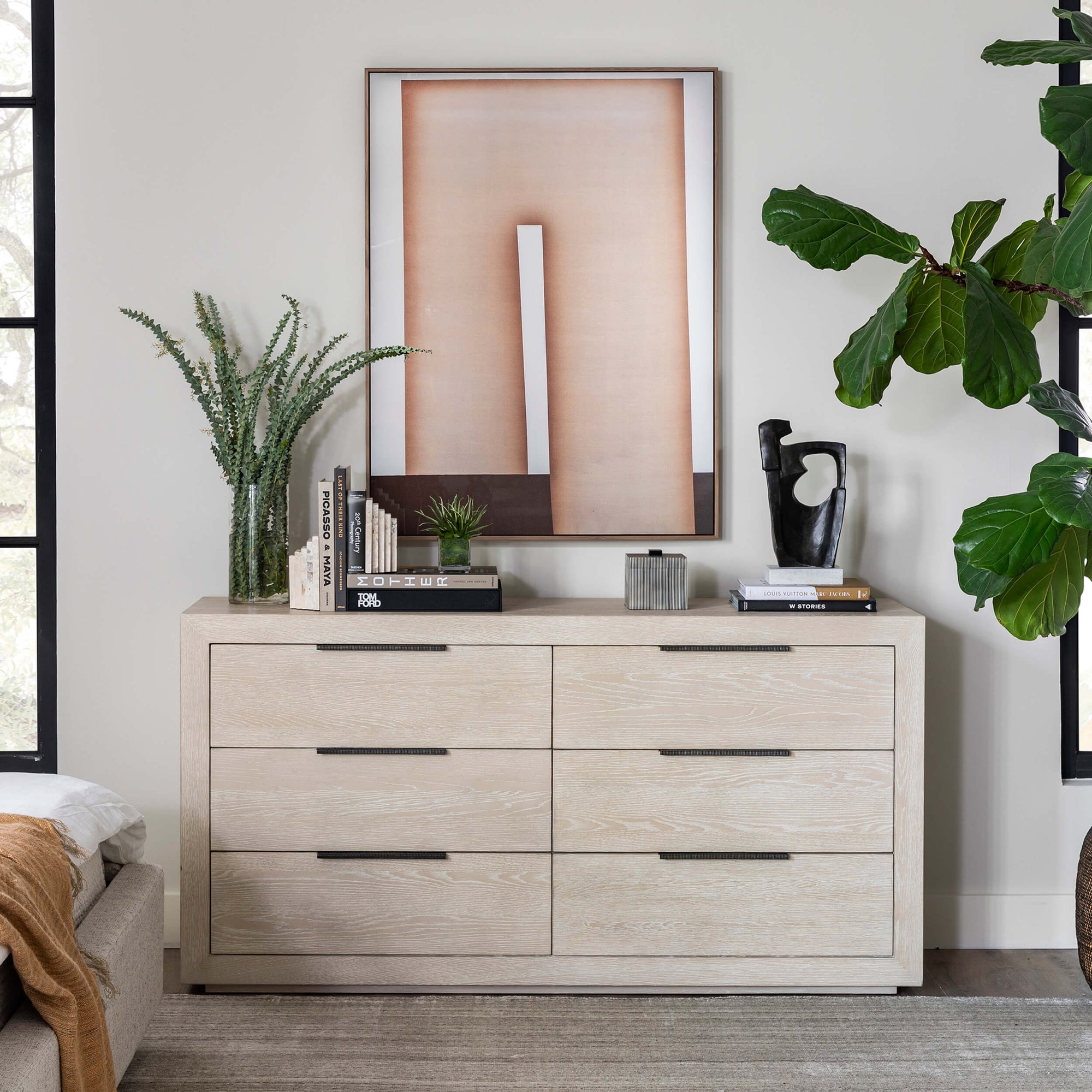 universal modern huston dresser Universal Furniture Huston 6 Drawer Double Dresser in Quartz