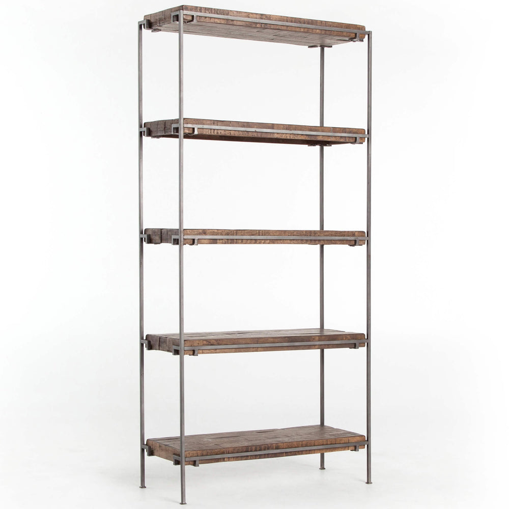 Simien Bookshelf, Gunmetal-Furniture - Storage-High Fashion Home