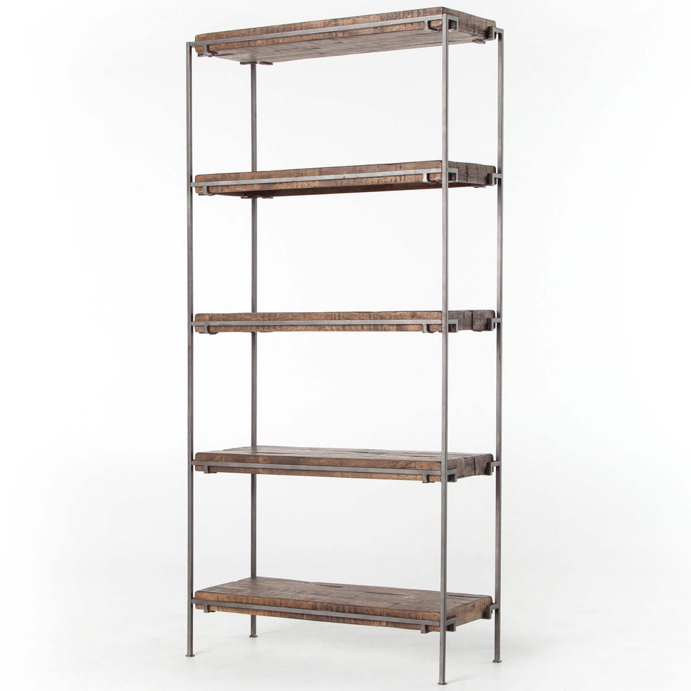 Simien Bookshelf, Gunmetal-Furniture - Storage-High Fashion Home