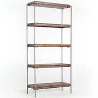 Simien Bookshelf, Gunmetal-Furniture - Storage-High Fashion Home