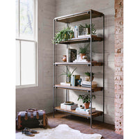 Simien Bookshelf, Gunmetal-Furniture - Storage-High Fashion Home