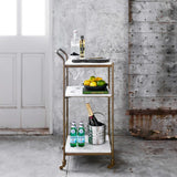 Felix Bar Cart, Antique Brass-Furniture - Dining-High Fashion Home