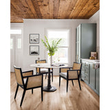 Lucy 48" Round Dining Table, White Marble/Carbon Wash Base by Four Hands