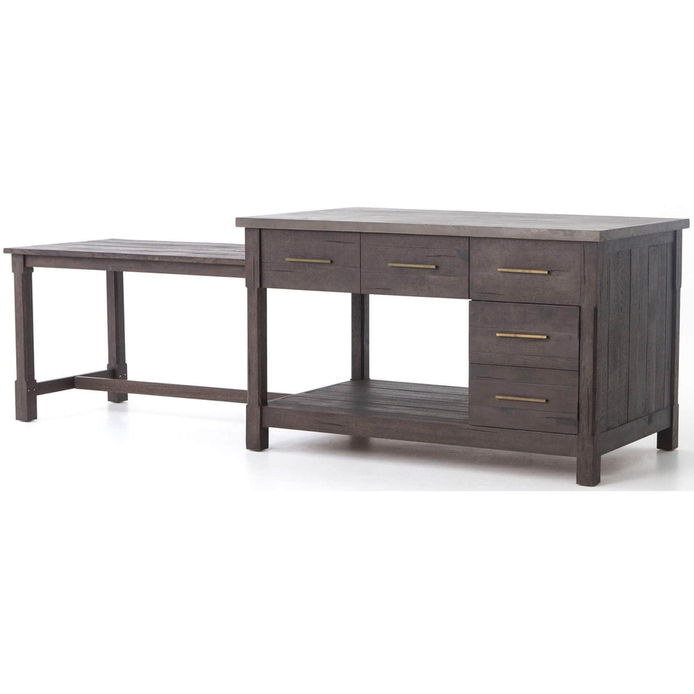 Ian Kitchen Island, Rubbed Black - Modern Furniture - Dining Table - High Fashion Home