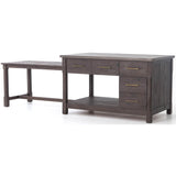 Ian Kitchen Island, Rubbed Black - Modern Furniture - Dining Table - High Fashion Home