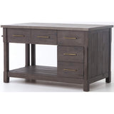 Ian Kitchen Island, Rubbed Black - Modern Furniture - Dining Table - High Fashion Home